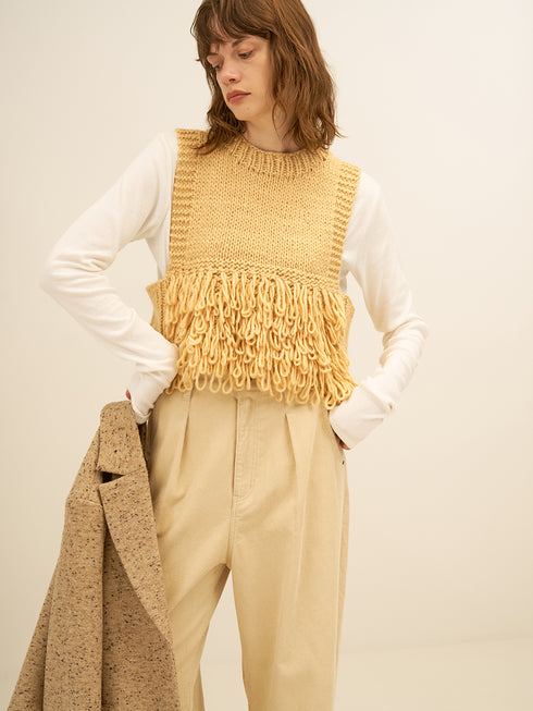 LOOP HAND KNIT VEST / Y244-98110